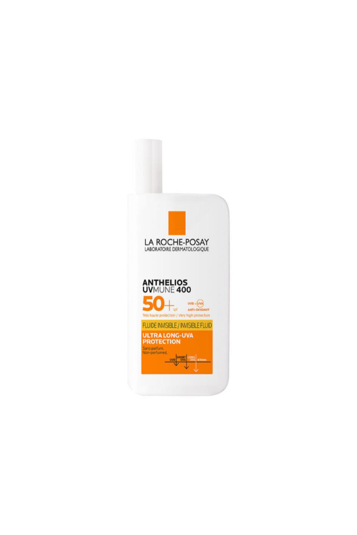 La Roche Posay Anthelios Uvmune Fluid SP50+ Tüm Cilt Tipleri İçin Akışkan Yüz Güneş Koruyucu, En Uzun UV Işınlarına Karşı En Etkili Filtre 50ml