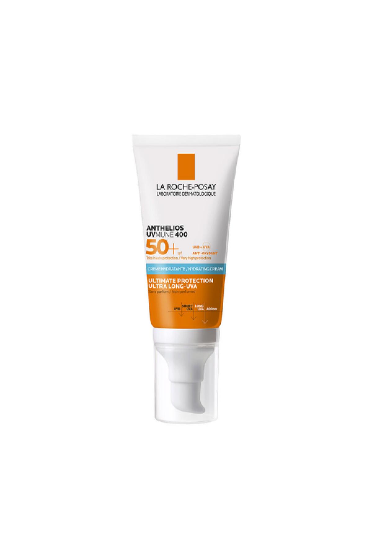 La Roche Posay Anthelios Uvmune Hydrating Cream SP50+ Tüm Cilt tipleri İçin Güneş Koruyucu Yüz Kremi, En Uzun UV Işınlarına Karşı En Etkili Filtre 50ml