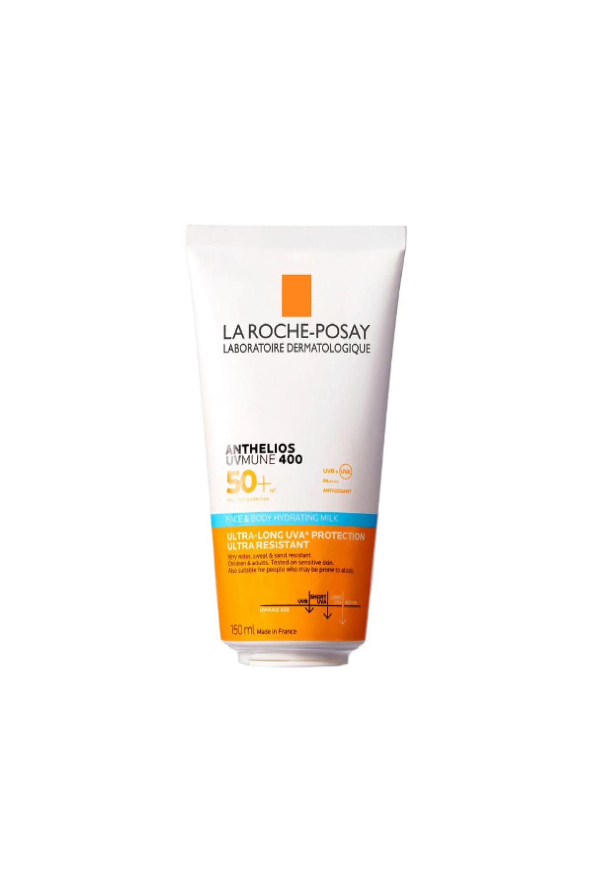 La Roche Posay YENİ Anthelios Uvmune Face&Body Milk SPF 50+, Yüz&Vücut kullanımına uygun çok yüksek güneş koruma 50 ml